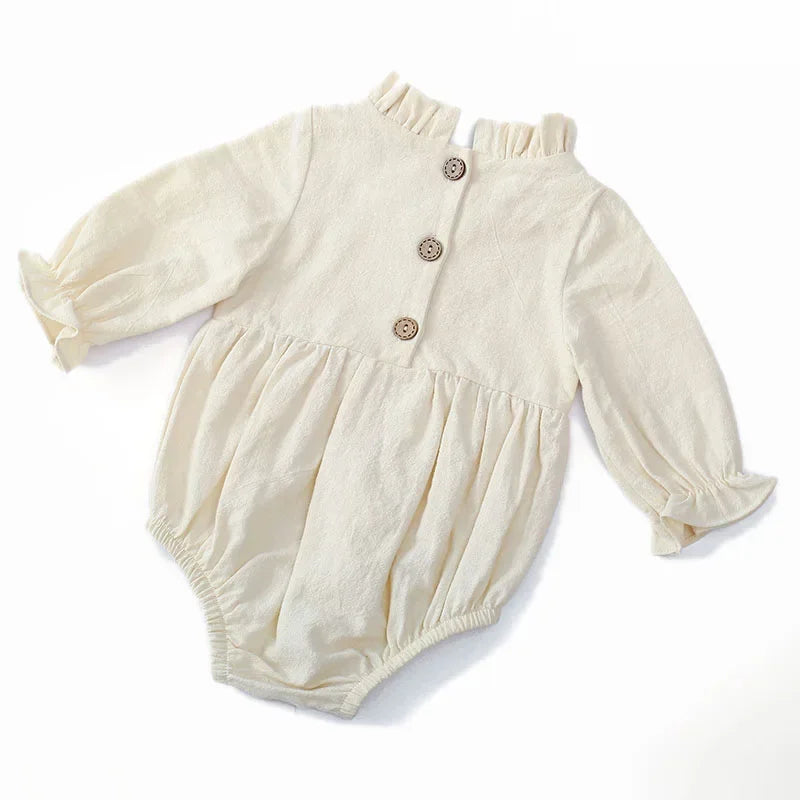 Fashion Baby Girls Cotton Long Sleeve Ruffles Romper