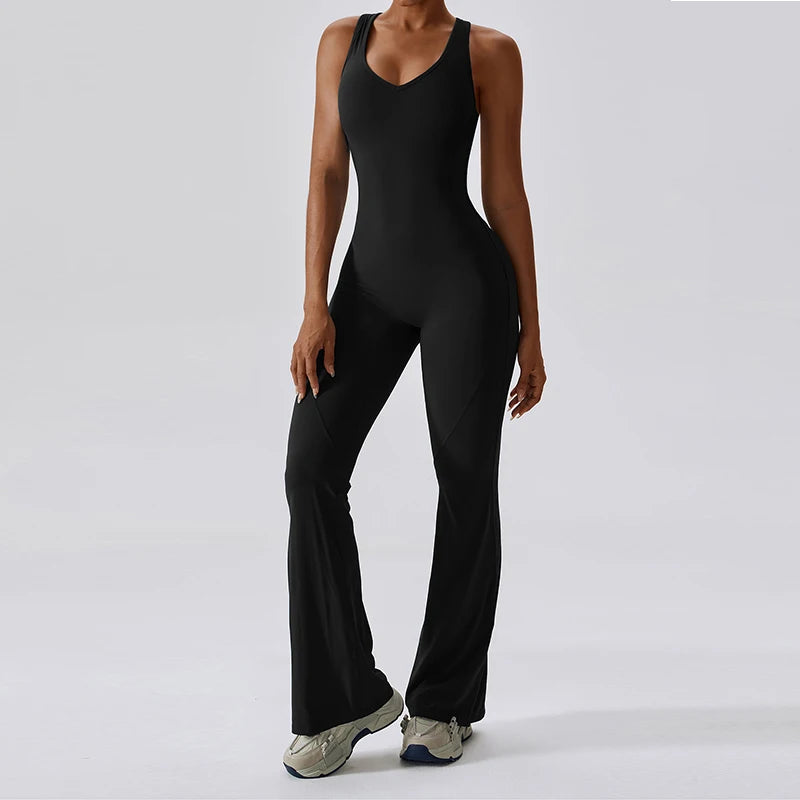 Blossom™ Sexy Backless Jumpsuit Gym Set