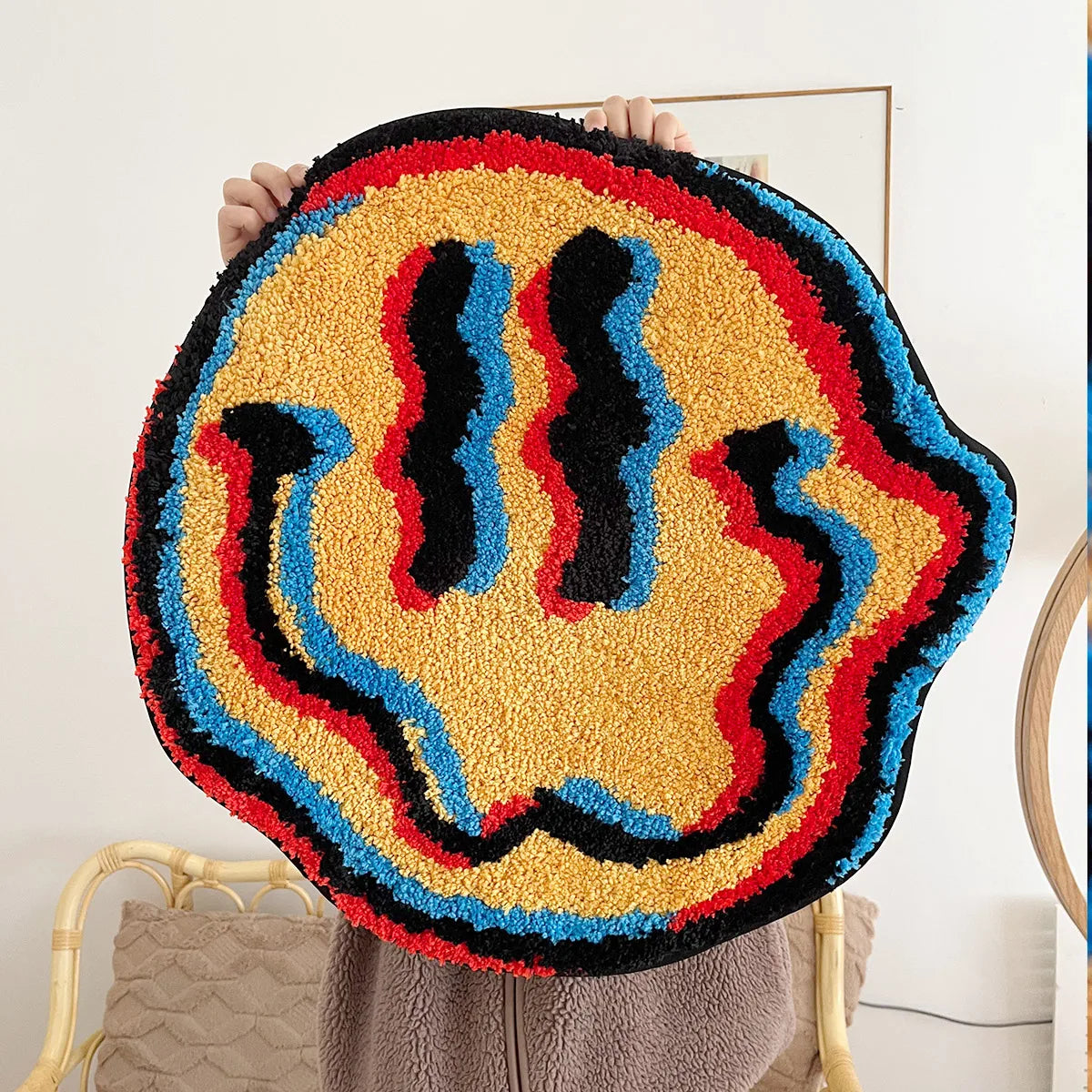 Trippy Smiling Tufted Rug