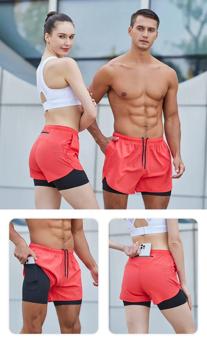 Jordan™ Fitness Quick Drying Double Layer Sports Shorts