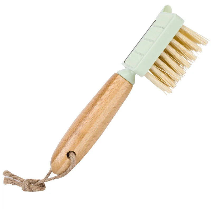 Multifunctional Fruit Vegetable Cleaning Brush with Bamboo Wooden