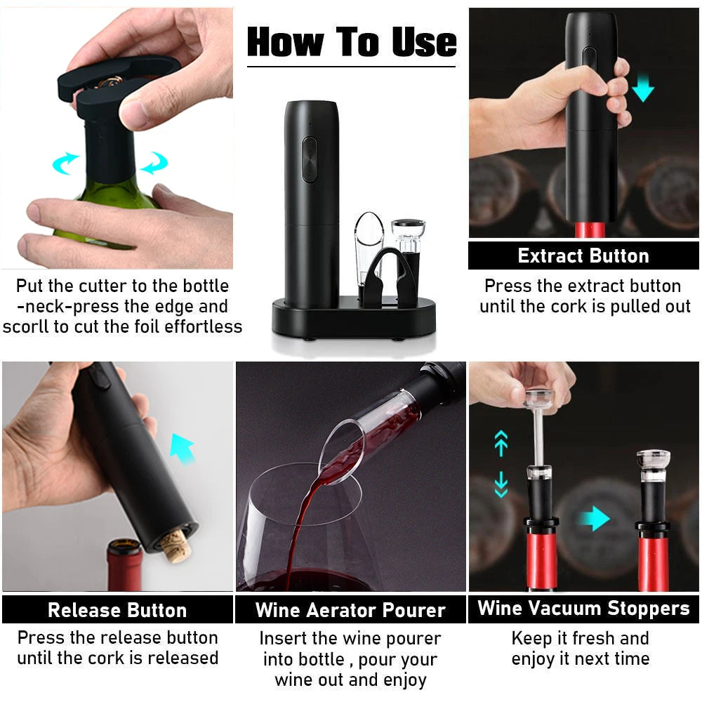 5-in-1 Electric Wine Bottle Opener