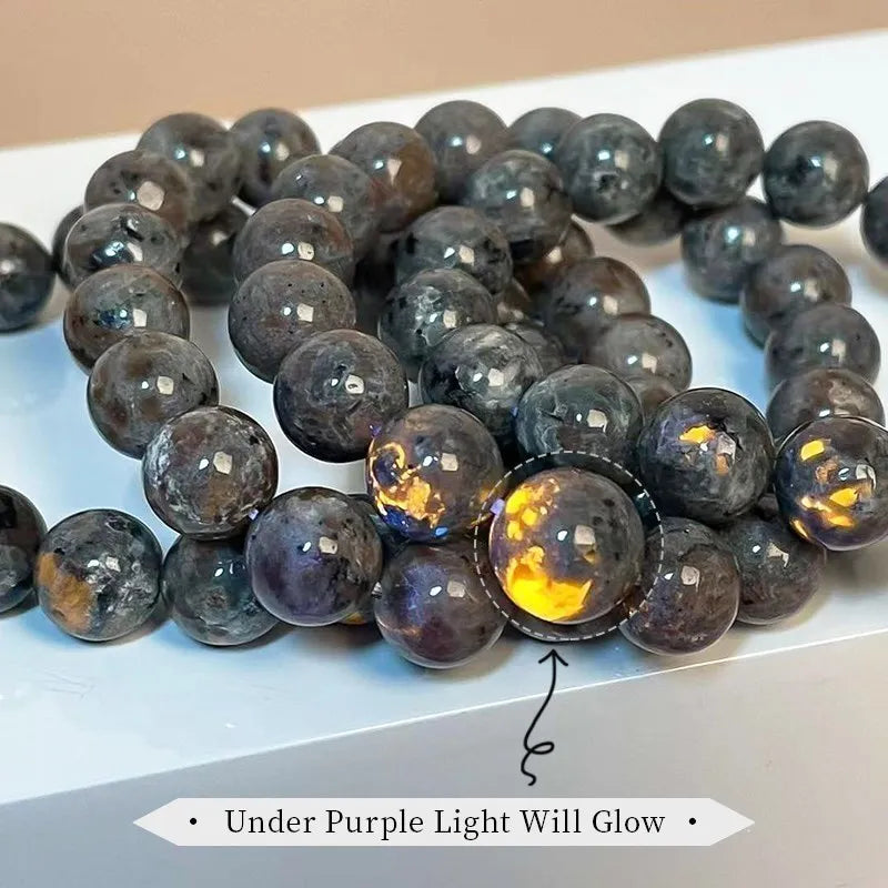 Natural Flame Stone Beaded Bracelet