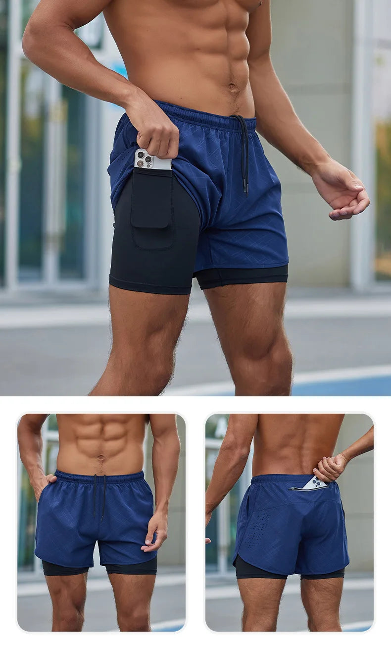 Jordan™ Fitness Quick Drying Double Layer Sports Shorts