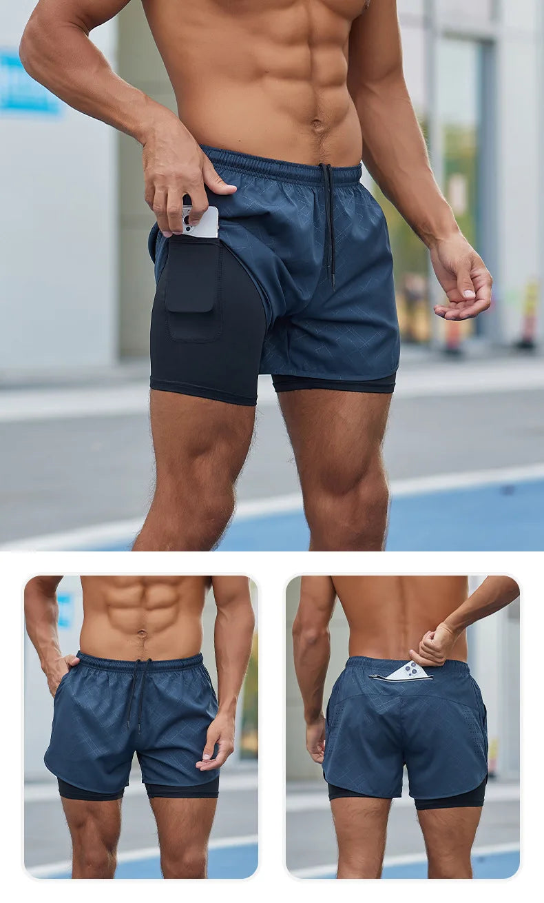 Jordan™ Fitness Quick Drying Double Layer Sports Shorts