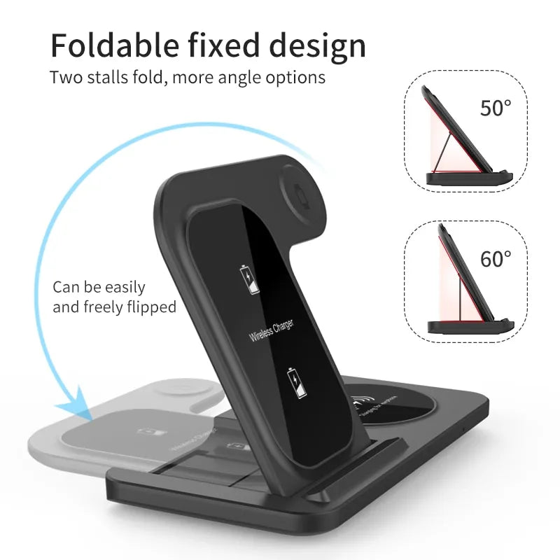 3-in-1 Wireless Charger Stand Pad For iPhone