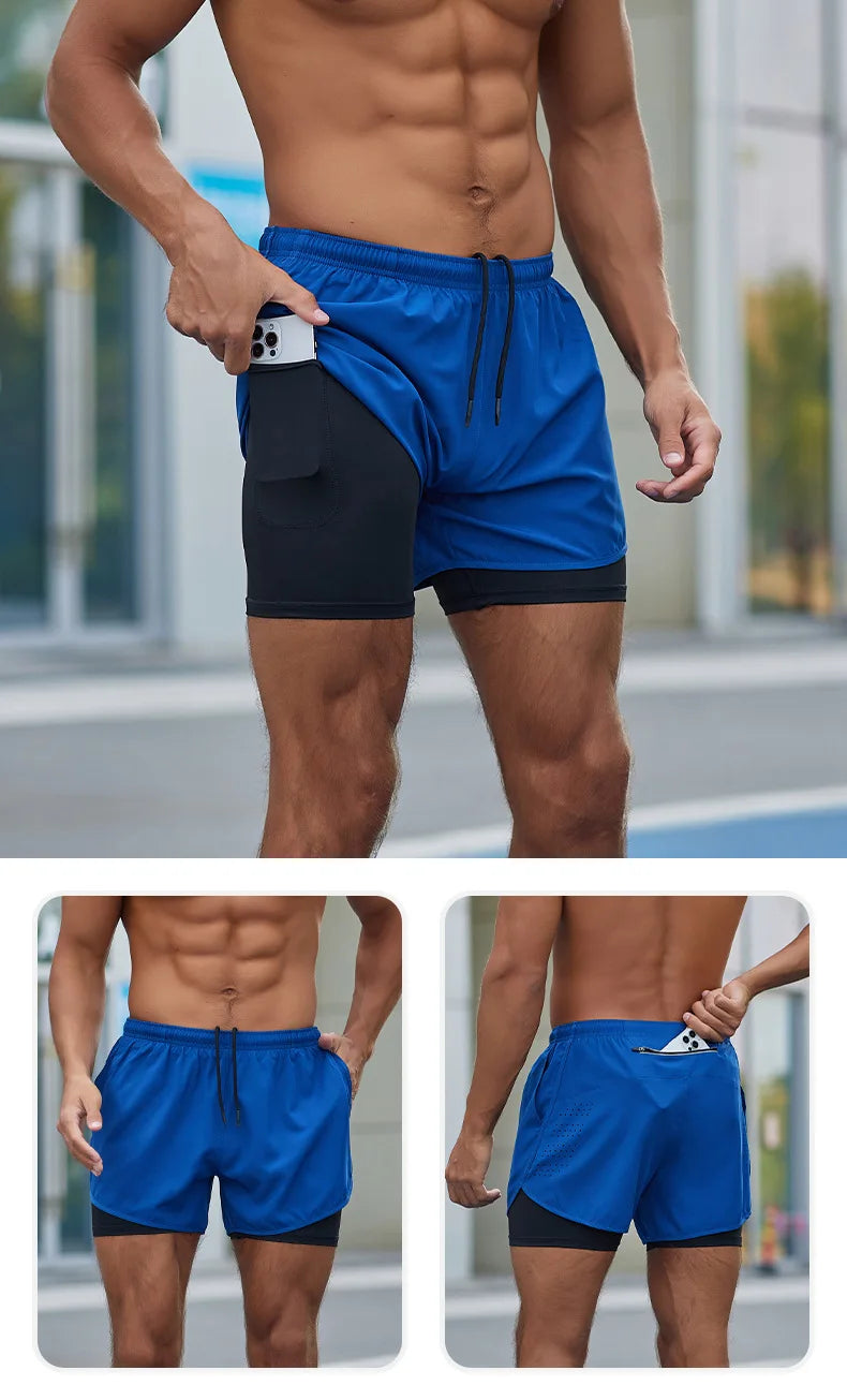 Jordan™ Fitness Quick Drying Double Layer Sports Shorts