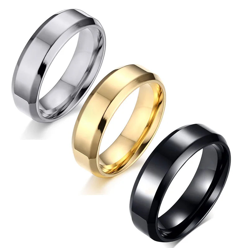 Men's Glossy Polished Rings Set